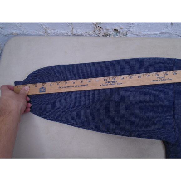 Vintage 90s Crest Toothpaste Sweatshirt Waffle Knit Blue Embroidered Size Large - Picture 8 of 9